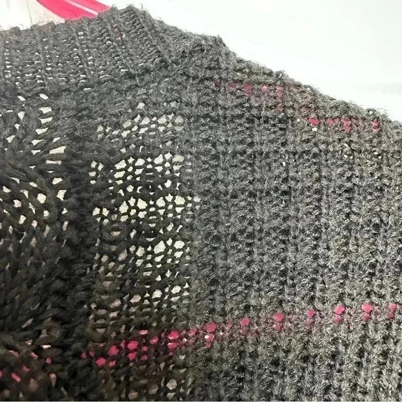 Pink Rose Cable Knit Cardigan Black Size  Medium - Picture 12 of 16